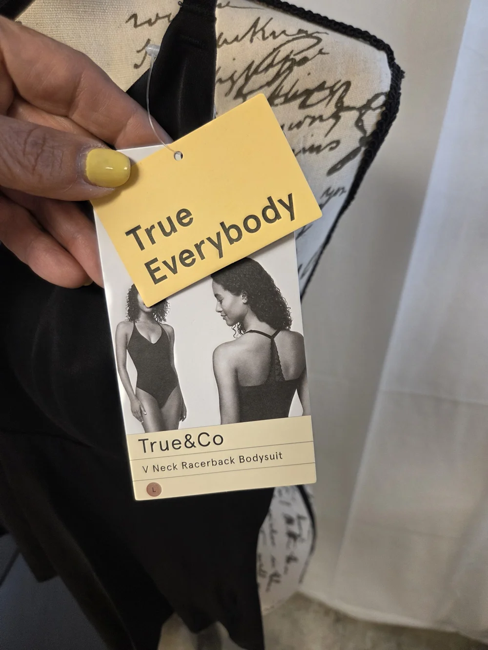 True & Co. Black Strappy Shaping Bodysuit